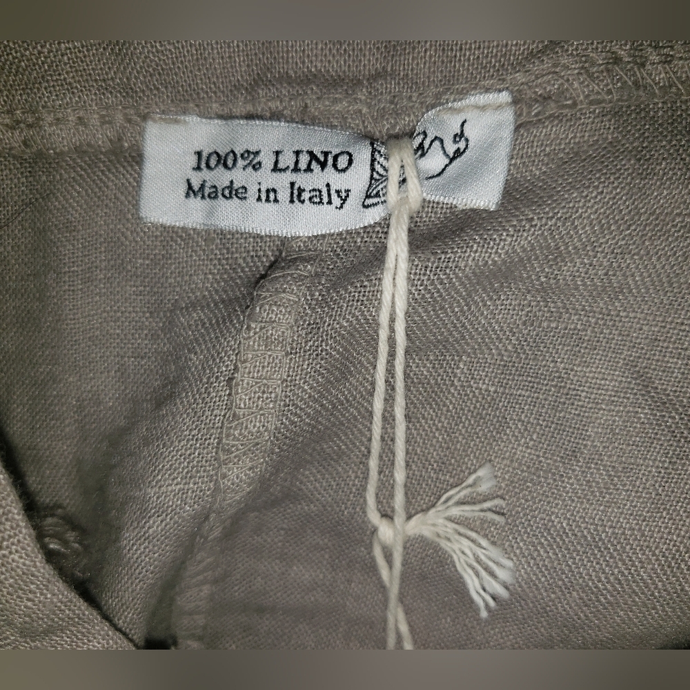100% Lino Beige Linen Top